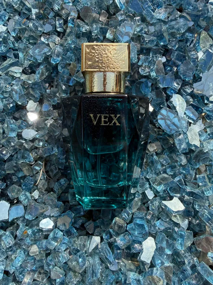 Ocean Lume eau de parfum by Vex Fragrances — cut-glass bottle with gold cap